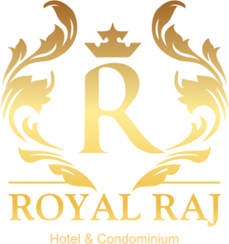 The Royal Raj crest — a crowned R inside a wreath.